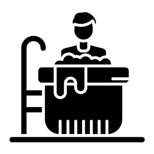 Mud Bath Glyph Icon