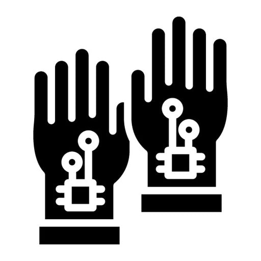 Wired Gloves Glyph Icon