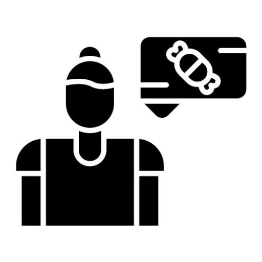Bad Eating Habits Glyph Icon