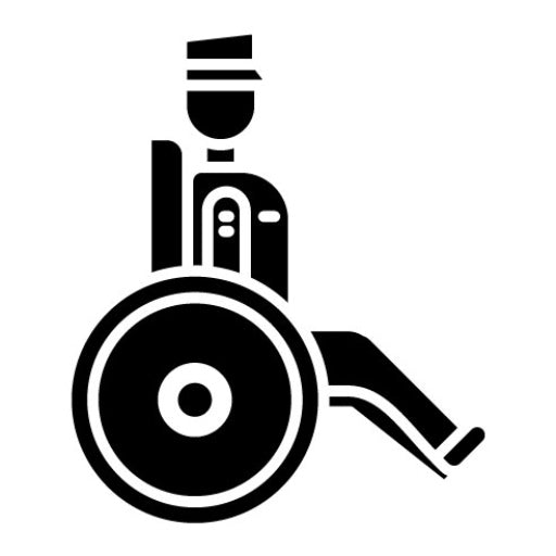 Veteran In Wheelchair Glyph Icon