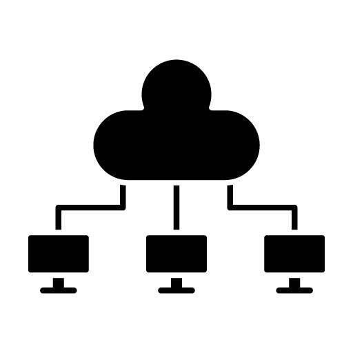 Web Hosting Cloud Computing Glyph Icon