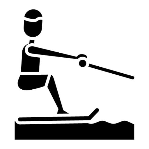 Barefoot Skiing Glyph Icon