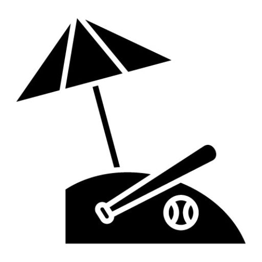 Beach Baseball Glyph Icon