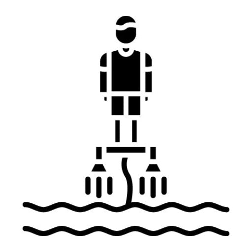 Flyboarding Glyph Icon