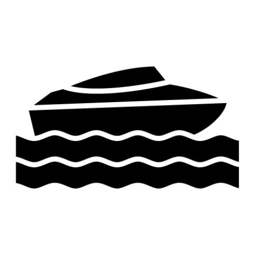 Jet Sprint Boat Racing Glyph Icon