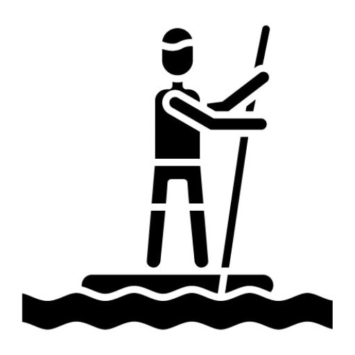 Standup Paddleboarding Glyph Icon