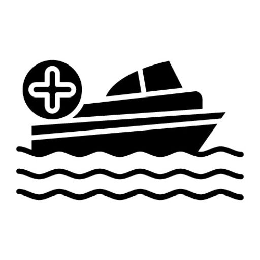 Water Ambulance Glyph Icon