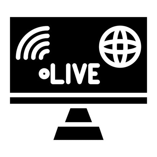 Streaming Platform Glyph Icon | Live Streaming