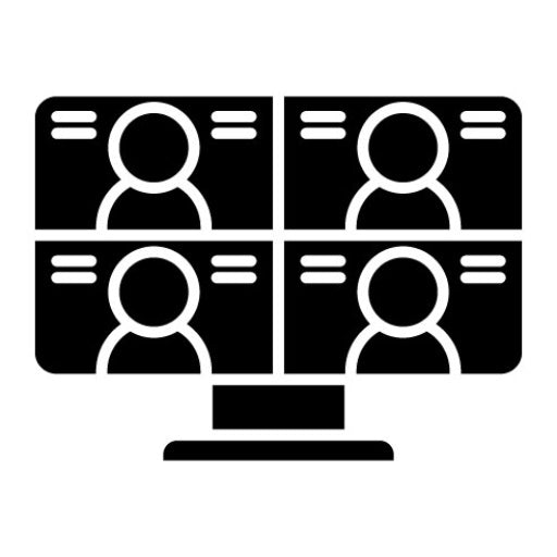 Virtual Team Room Glyph Icon