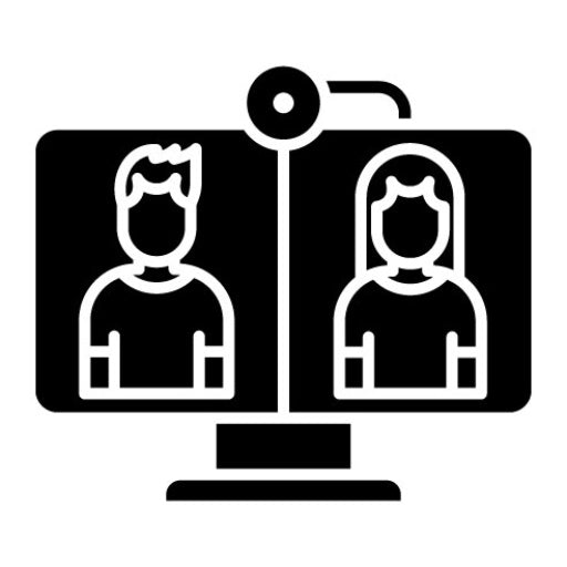 Video Conferencing Glyph Icon