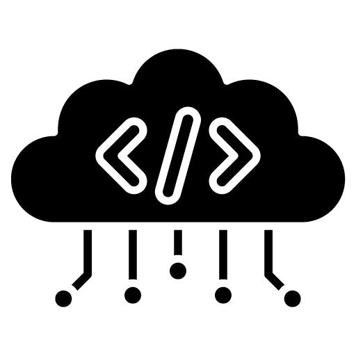 Cloud Coding Glyph Icon | Computer Science