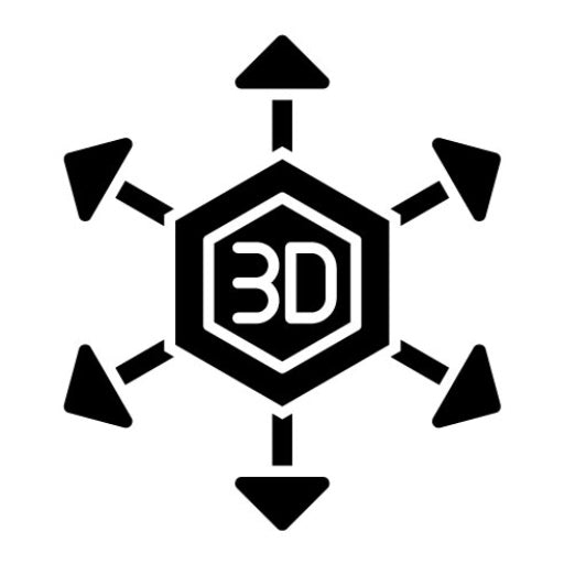 3D Modeling Glyph Icon