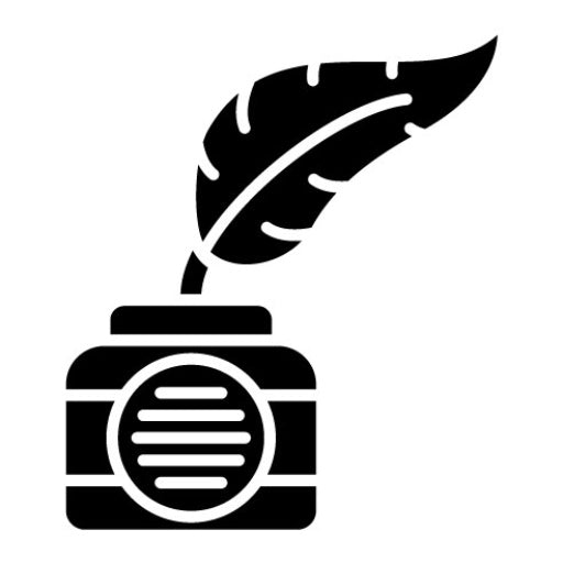 Feather And Ink Glyph Icon