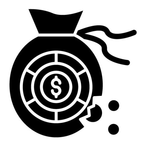 Bankruptcy Glyph Icon | Finance