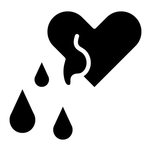 Bleeding Heart Glyph Icon