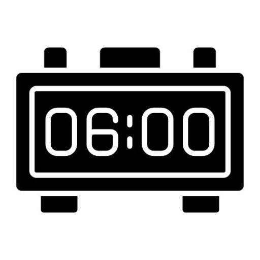 Digital Clock Glyph Icon