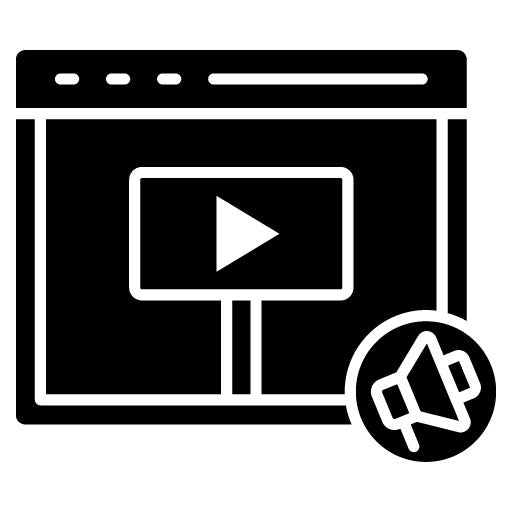 Video Marketing Glyph Icon | Marketing Technology