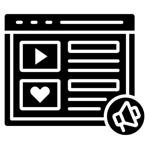 Social Media Marketing Glyph Icon | Marketing Technology
