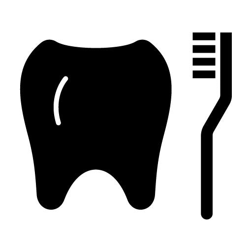 Cleaning Tooth with Brush Glyph Icon