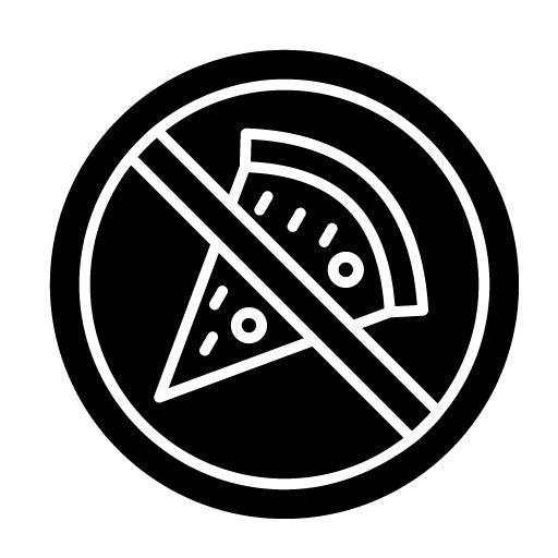 No Fast Food Glyph Icon