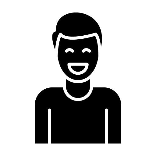 Smiling Man Glyph Icon