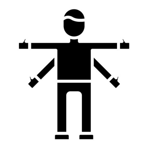 Virtuvian Man Glyph Icon