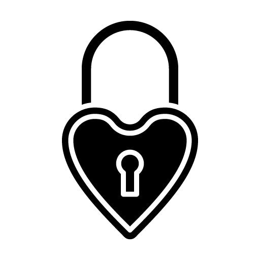 Wedding Padlock Glyph Icon