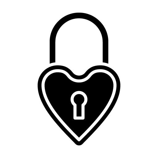 Wedding Padlock Glyph Icon