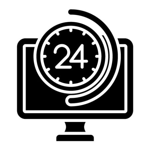 24 7 Monitoring Glyph Icon