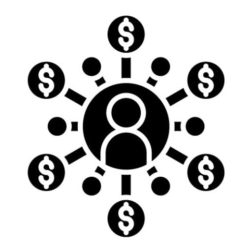 Affiliate Marketing Glyph Icon | Digital Marketing