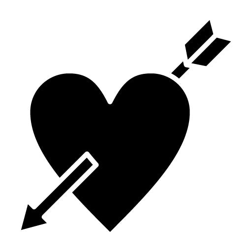 Heart Arrow Glyph Icon