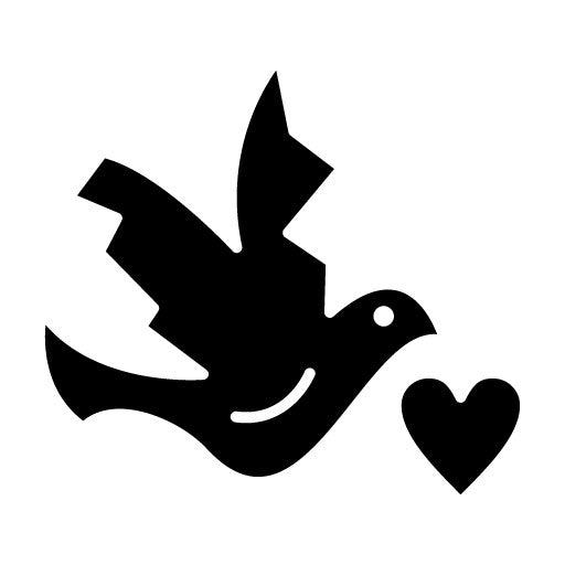 Dove with Heart Glyph Icon