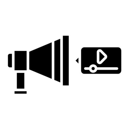 Video Marketing Glyph Icon