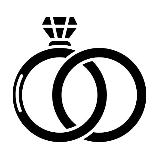 Wedding Rings Glyph Icon | Wedding