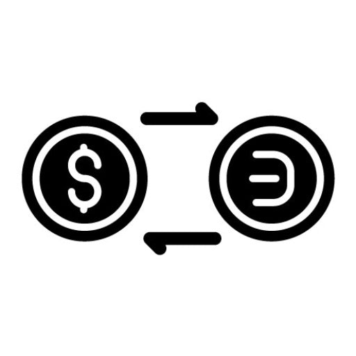 Currency Exchange Glyph Icon | Digital Nomad