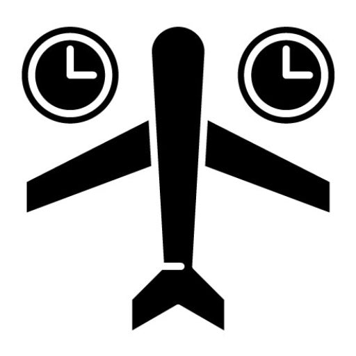 Jet Lag Glyph Icon