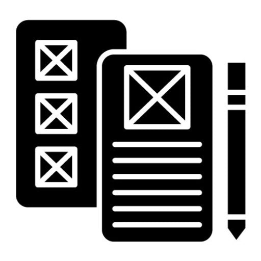 Low Fidelity Wireframe Glyph Icon
