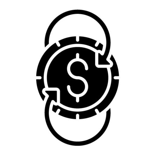 Cash Flow Glyph Icon | Project Management