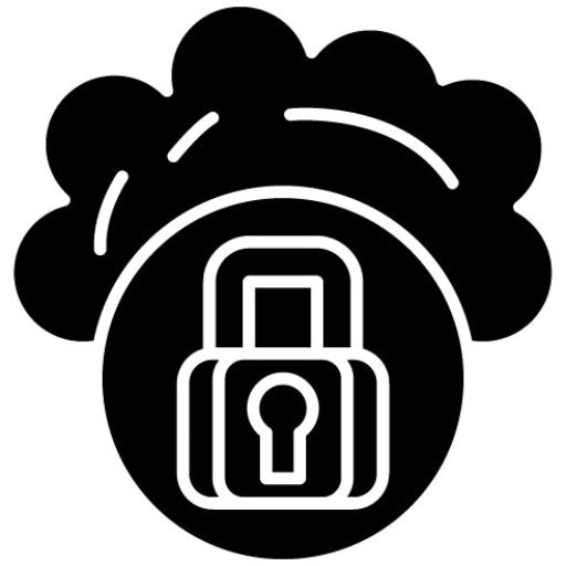 Secure Cloud Glyph Icon | Web Hosting