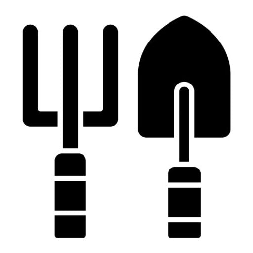Fork And Trowel Glyph Icon