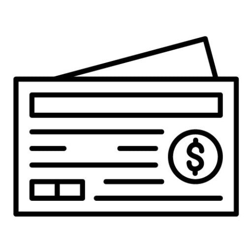 Cheque Icon | Online Money Services
