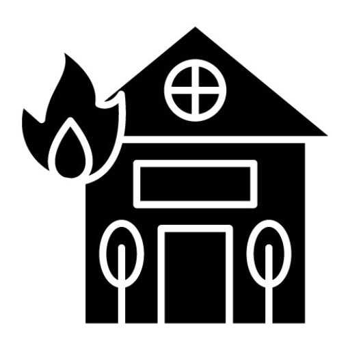 House Fire Glyph Icon