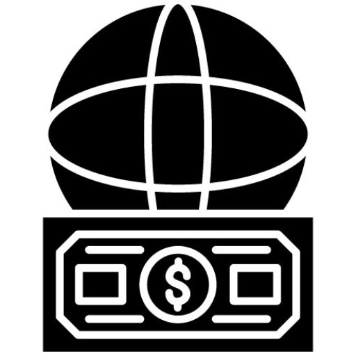 Global Currency Glyph Icon | Online Money Services