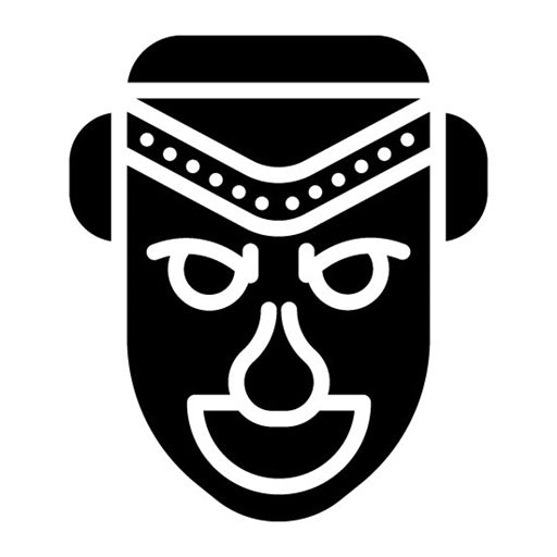 African Mask Glyph Icon