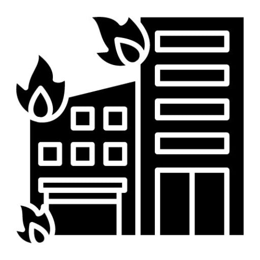 Building Fire Glyph Icon