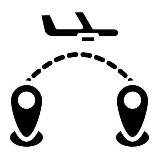 Direct Flight Glyph Icon