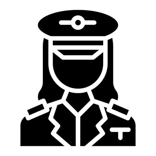 Female Captain Glyph Icon