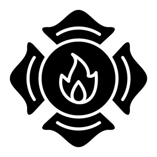 Firefighter Badge Glyph Icon