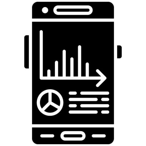 Analysis Glyph Icon | Mobile App Development