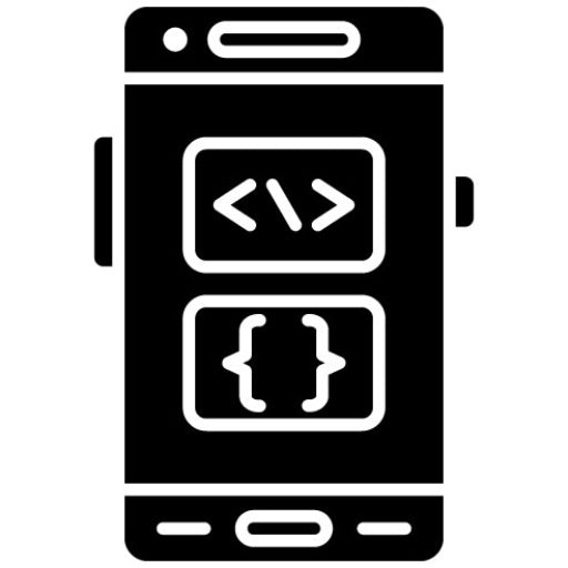 Coding Language Glyph Icon | Mobile App Development